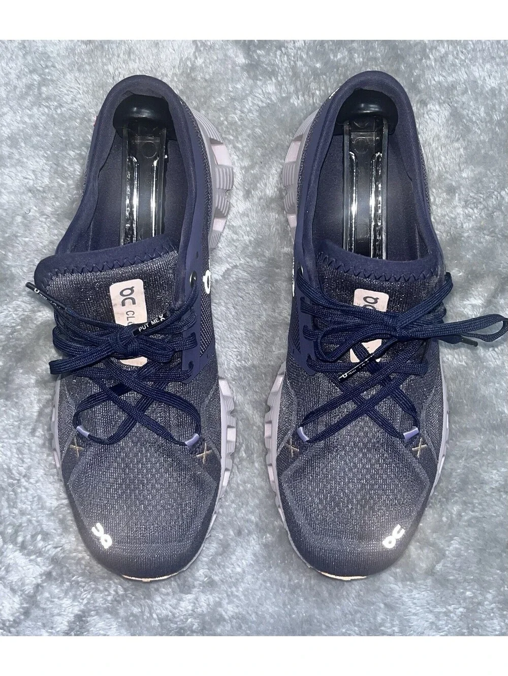 On Running Cloud X 3 Women's Running Shoes Iron Fade Navy Purple US 8